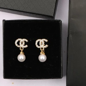 Designer 20 Style Brand Letter Stud Women Rhinestone Pearl Earrings Wedding Party Engagement Jewelry Accessories