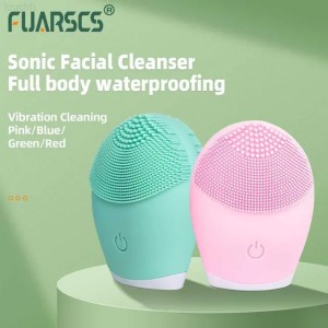 Electric Face Scrubbers Electric Silicone Facial Cleanser Vibration Sonic Face Skin Massager Skin Remove Blackhead Ultrasound Deep Pore Cleaning Device L24