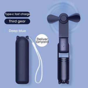 Mini Fan Portable Rechargeable Electric Air Cooling Fan 3 Speeds Small Pocket Fan with Power Bank Flashlight for Travel Outdoor