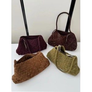 Designer dragon dh1100029076 diffusion woven top layer cowhide hot womens french basket handmade leather tote bag shoulder 240723