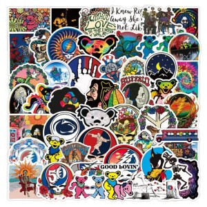 50Pcs Rock band Grateful Dead sticker Rock and roll Graffiti Kids Toy Skateboard car Motorcycle Bicycle Stickers Decals Wholesale (multi colors)