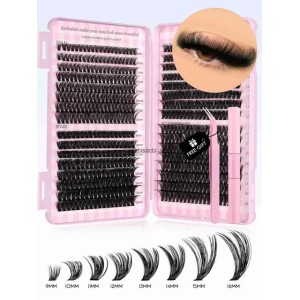 GROINNEYA Eyelash Clusters Kit Large capacity Wispy Individual Lashes Natural DIY Cluster Eyelash Extensions for Beginners Q250508
