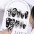 24Pcs 3D Kuromi Press-On Nails Y2K Cartoon Handmade Fake Nails Black Gel Nails Wearable Nails Cinnamoroll Melody Anime False Nails W250722 (Td215dfd0002)