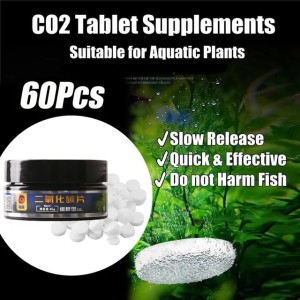60Pcs/bottle Fish Food Effervescent Aquarium Fertilizer CO2 Carbon Dioxide Fish Tank Nutrition Tablet Alimento Para Peces