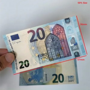 3A Realistic Wholesale Prop Money Euro Copy Pounds Banknote Festive & Party Toy Dollar Currency Party Fake Money EUR Children Gift 50 Dollar Ticket 67*36mm 50% Size