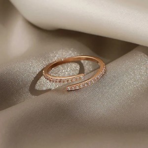 Rings Minimalist Geometric Rose Gold Colour Rings For Woman Korean Fashion Jewelry New Goth Accessories Student Girl's Simple Ring Set Z0223