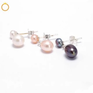 Women Jewelry Sterling Silver 925 Stud Earring Dangle Waterdrop Freshwater Pearls Earrings Different Color 5 Pairs (mix colors)