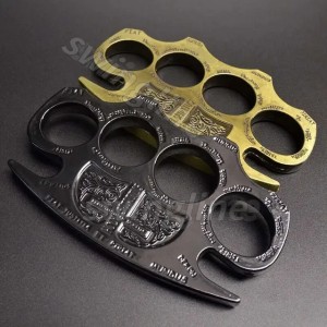 Thickened and Widened Metal Brass Knuckle Duster Finger Tiger Safety Self Defense Outdoor Camping Security Pocket Backpack EDC Tool
