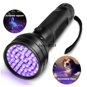 High Quailty 51 UV Ultraviolet LED Flashlight Violet Blacklight Black Light Torch 395 nM Aluminum Shell UV Torches Mini Lights flashlights