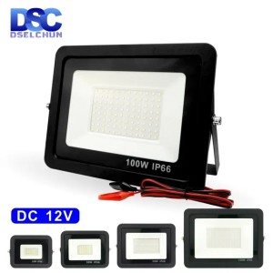 DC12V Led Flood Light 20W 30W 50W 100W Outdoor Floodlight Spotlight IP66 Waterproof Light Reflector Portable 12 Volt Led Lights (Emitting Cold White)