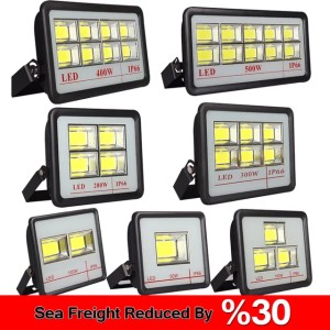 Outdoor LED FloodLight Fixture 600W 500W 400W 300W IP66 Waterproof Exterieur COB Flood light 90 Degree Beam Angle Spotlight (Emitting Warm White)
