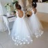 Scoop Neck Tulle A Line Flower Girls Dresses Backless 3D Flowers Pearls Floor Length Princess First Communion Dresses Formal Gowns BA9835 Scoop Neck Tulle A Line Flower Girls Dresses Backless 3D Flowers Pearls Floor Length Princess First Communion Dresses Formal Gowns BA9835