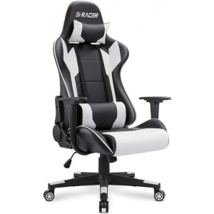 Homall Gaming Chair Office Chair High Back Computer Chair Leather Desk Chair Racing Executive Ergonomic Adjustable Swivel