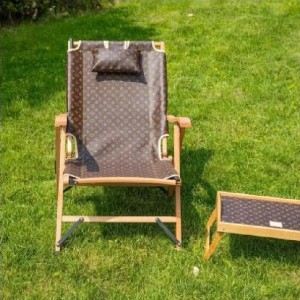 designer classic letter logo solid wood Outdoor folding chairs luxury leisure chairs fashion brand beach chair office lazy solid wood Outdoor Garden chaise lounge
