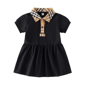Newborn Dress Luxury Brand Dresses for Baby Girls Designer Dress Cotton Short Sleeve Baby Clothes 0-24M