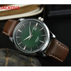 Business trend highend cow leather watches Men Chronograph cocktail color series full stainless steel European Top brand clock