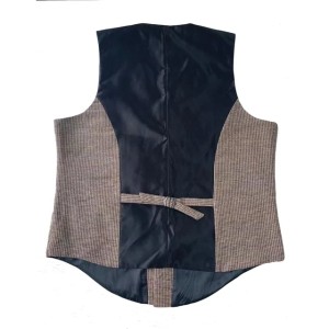 Men's Suit Vest Houndstooth Steampunk Style Groom Wedding Waistcoat S-XXXL