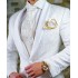 Latest Design Groom Tuxedos Side Vent White Paisley Shawl Lapel Wedding Clothes Men Party Prom Suits Coat Trouses Sets K 82