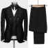 Exquisite Men Suits Pearls Crystal 3 Piece Sets Coat Pants Vest Shawl Lapel Wedding Tuxedos One Button Business Modern Wedding Suit For Groom Customized