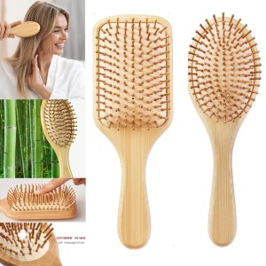 Buyers' PicksWooden Bamboo Hair Comb Healthy Paddle Brush Hair Massage Brush Hairbrush Comb Scalp Hair Care Healthy Combs Styler Styling Tool