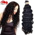Boho Braids Deep Wave Brazilian Human Hair for Braiding Bulk Hair Unprocessed Human Braiding Hair Bulk No Weft Natura Black Colorl 3pcs 150gram (Natural Color)