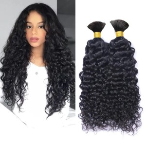 Mongolian Afro Kinky Curly Human Hair Bulk Braiding Hair Bundles Extensions No Weft For Black Women
