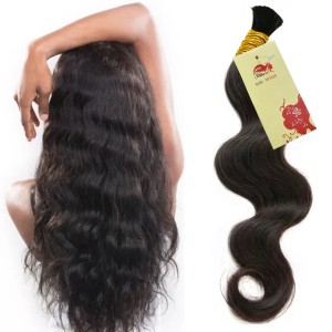 Boho Braids Human Hair For Micro Braids Brazilian Hair 3Pcs No Weft Bulk Hair Wet And Wavy For Braiding
