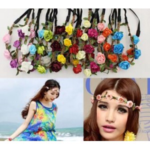 Fashion Bride Bohemian Flower Headband Festival Wedding Floral Garland Hair Band Headwear Hair Accessories for Women 10pcs/lot