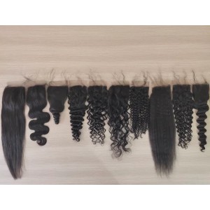 vip customer silk base closure 4x4 lace size 100 remy straight body wave (1b Color)