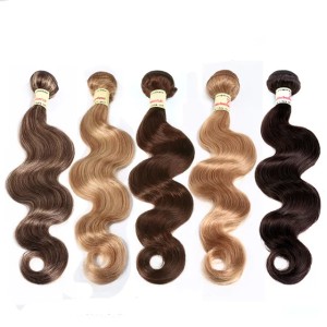 Brazilian Virgin Hair Body Wave Hair Weave Bundles Unprocessed Virgin Brazilian Body Wave Human Hair Extensions Red Brown Blonde (Natural Color #1B)