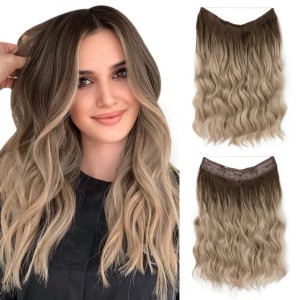 A one-piece Hair for women, long wavy curls, fluffy and natural clips, fishline hair pieces Extensions Human