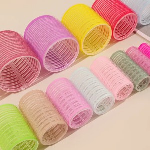 12pcs/set Aluminum Foil Core Nylon Hair Rollers Fast Heating Big Self Grip Curlers Air Bang Sleep Self-Adhesive Curling Bar 1675 241226