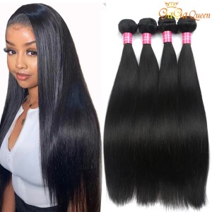 Peruvian Straight Virgin Hiar 4 Bundles 100% Unprocessed Peruvian Human Hair Weaves Peruvian Virgin Hair Straight Dyeable (Natural Color)