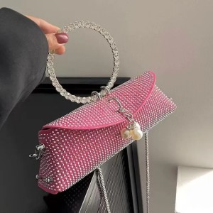 Diamond Handbags For Women Wedding Party Handle Bag Bling Rhinestone Prom Party Bridal Sparkly Evening Clutch Square Bags Tote