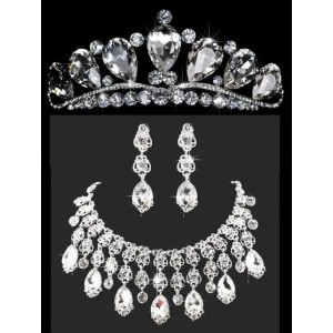 Bridal crowns necklace Headbands Hair Bands Headpieces Bridal tiaras Wedding Jewelries Accessories Silver Crystals Rhinestone Pearls HT0128