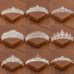 Headpieces Silver Color Bridal Crown And Tiara Hair Accessories For Women Wedding Crystal Rhinestone