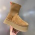 New sheepskin and wool one-piece height increasing thick soled short snow boots, winter new designer women's cotton shoes, elastic multifunctional pen boots (Size Size Guide)