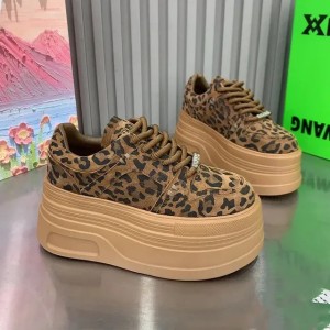 Womens platform Leopard sports and leisure shoes sports shoes autumn and winter trends running shoes walking travel 250310 (Size Size Guide)