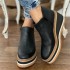 Fashion Women Short Boots Round Toe High Top Platform Wedges Retro Booties Soft Leather Zipper Comfortable Ankle Boots for Woman 220818 (Size Size Guide)