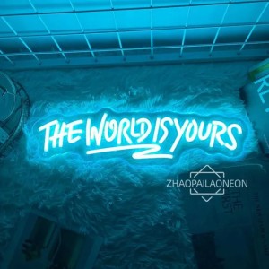 Neon Sign The World Is Yours Neon LED Sign Boy Girl Bedroom Game Room Decor Wall Hanging Neon Lights Personalized Gift Birthday XJ250602