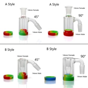 Buyers' PicksWholesale Glass Ash Catcher With Colors Silicone Container Reclaimer 14mm Ash Catcher For Quartz Nails Glass Water Bong Dab Rig smoking