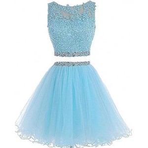 Off the Shoulder Two Piece Short Prom Homecoming Dress Beaded Crystals Appliques Graduation Cocktail Party Gown QC116 (Size Size Guide)
