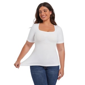 L6104 waist shaping abdomen solid color short sleeves (Size Size Guide)