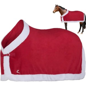Red Sheets Soft Fleece Blanket Warm Winter Blankets with White Faux Furs Edge for Christmas Horse (Pearl White)