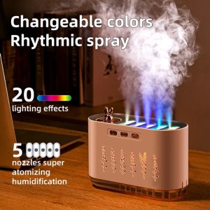 Designer Style Air Humidifier Household Silent Bedroom Five-hole Spray Aromatherapy Creative Dynamic Colorful Voice Control Pick-up Intelligent Products