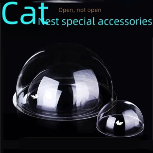 Cat Climbing Rack Acrylic Hemisphere Cover High Transparent Cat Nest Semi-Circle Accessories Hollow Dustproof Space Capsule Cover (blue)