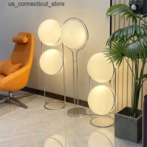 Floor Lamps Garrault floor lamp Designer White Acrylic Ball Light Living Room Hotel Led Chrome Metal sofa side lounge Decoration Lamp L240910