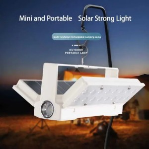 Solar Power LED Camping Lamp 90 Folding Portable Flashlight Lantern Outdoor Hiking Adventure Fishing Emergency Tent LightLX241113