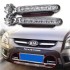 Daytime Running Light 8 LED Wind Powered Car Driving Network Warning Strobe Light Wiring-free Windward Decorative Profile Lights (Options:2PCS Colorful)