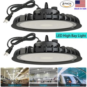 100W 200W 300W Super Bright Warehouse LED UFO High Bay Lights Factory Shop GYM Light Lamp Industrial lights (Emitting White)